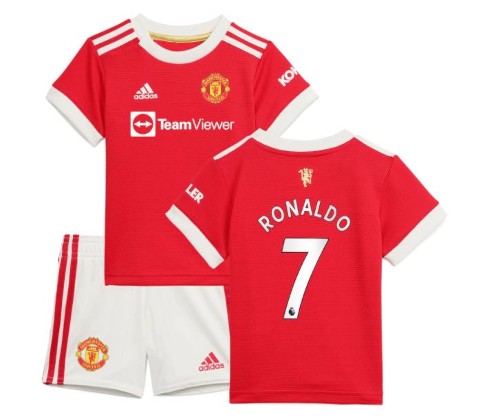 Camiseta adidas Cristiano Ronaldo del Manchester United en rojo para niños